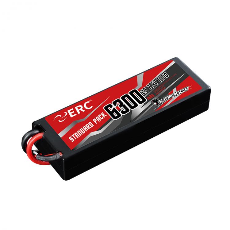 SUNPADOW 6300mAh 2S 7.4V 100C ERC Lipo Battery