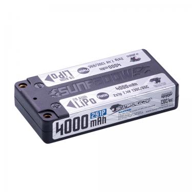 China Professional Sunpadow Shorty Lipo Platin Series 4000mAh 2S1P-7.4V-130C/65C Supplier